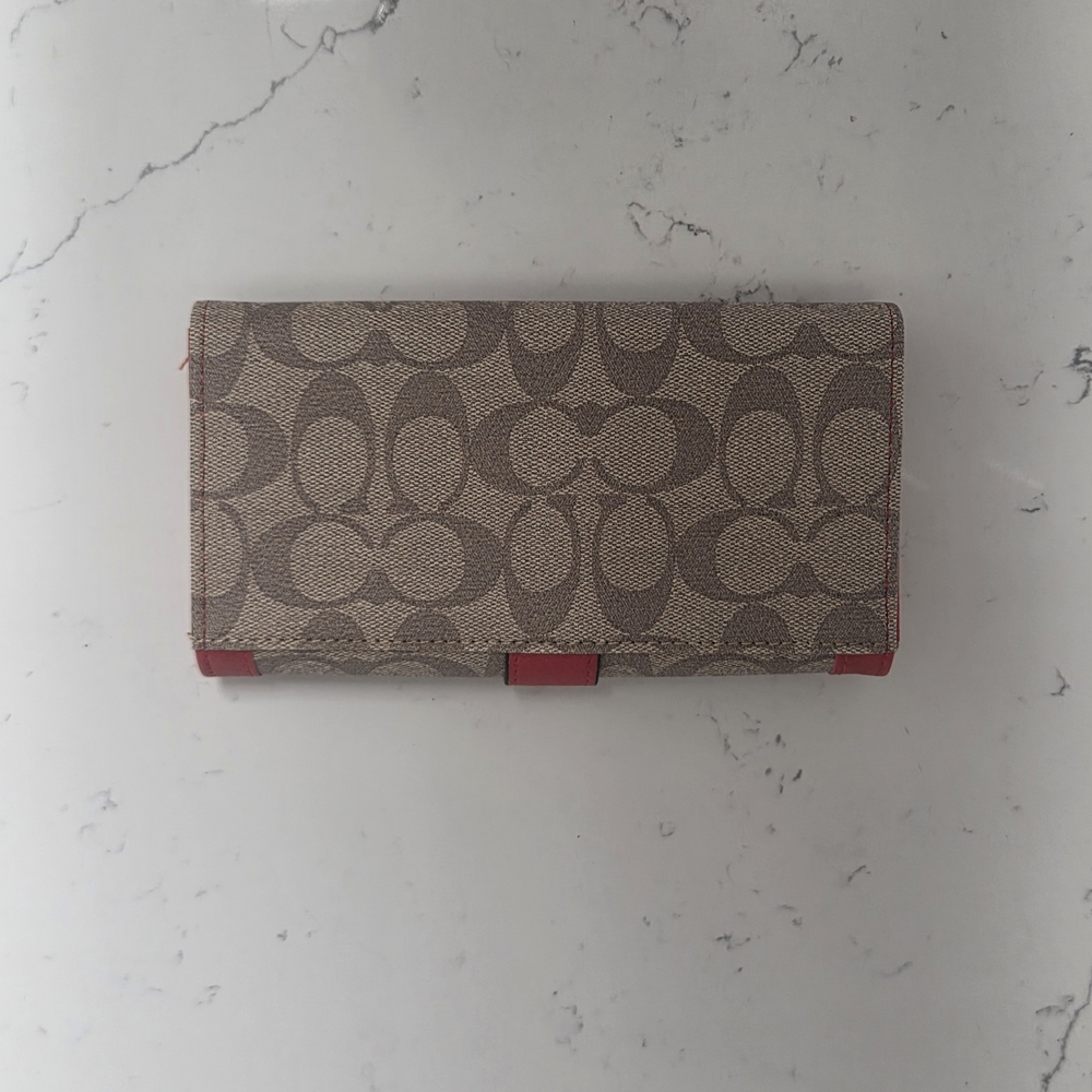 Red & Brown Monogram Wallet - Picture 4 of 9